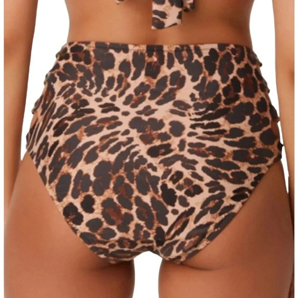 Bar III Women's Beach Cheetah Printed High Rise Bikini Bottoms Size S NWT - Picture 2 of 9